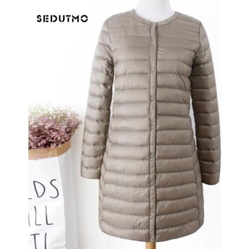 SEDUTMO Winter Plus Size 3XL Womens Duck Down Coat Ultra Light Long Puffer Jacket Black Autumn Parkas ED856