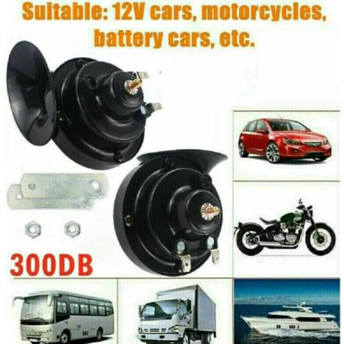 2pcs 12v Air Horn 300db For Car Snail Electric Air Horn Marine Boat Loud Alarm Kit Motorcycle Dual-tone Car Horn Loud Signal