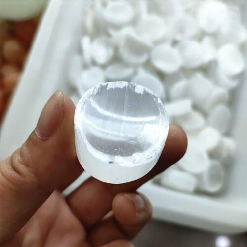 1pc Natural Healing Crystal Meditation Stone Selenite Worry Stones for Soothing Massage Relaxation