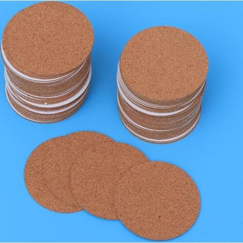 12/30 Pcs DIY Round Cork Mats Self-Adhesive Eco-Friendly Insulation Coasters Cup Pads DIY Self Adhesive Round Cork Cushion