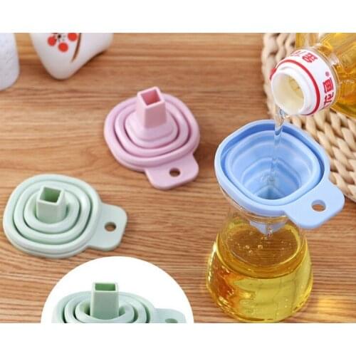 1PC Silicone Gel Foldable Collapsible Style Funnel Hopper Kitchen Cozinha Cooking Tools Accessories Gadgets Outdoor LF 130