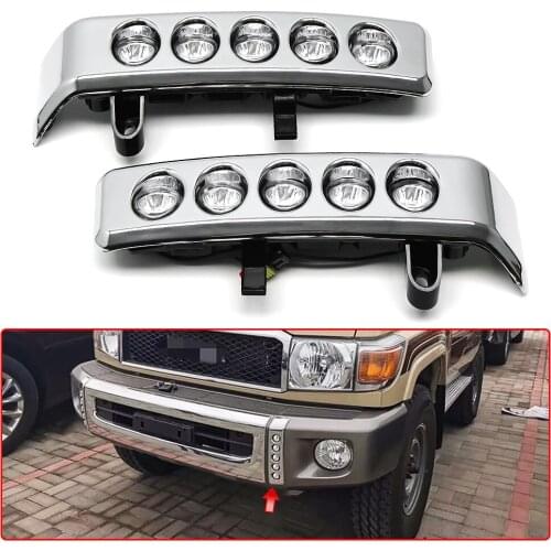 2pcs Front Bumper Lamp LED Daytime Driving Running Light Trim For Toyota Land Cruiser LC70 LC76 LC77 LC79 Pickup Pick-Up 2015