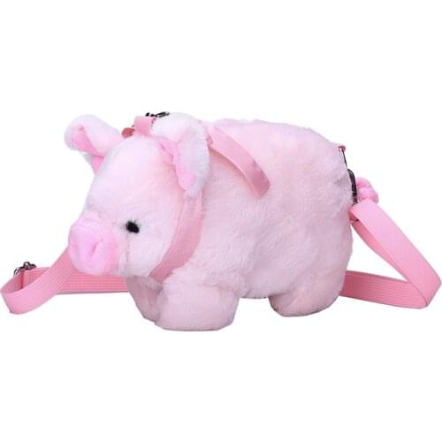 2020 new cartoon plush doll small bag women shoulder bags messenger bag cute pig toy Crossbody bag birthday gift
