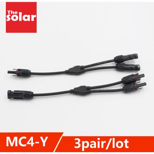 1Pair x PV Y Branch parallel connection 30A 1000V Electrical PV-Y Connector Photovoltaic 2pcs solar Panel Cable Wire Connect