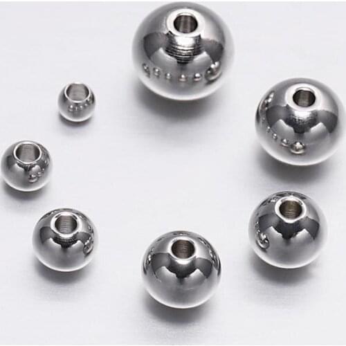 100pcs Stainless steel Spacer beads ball 3/4/5/6/8MM Metal Round Loose beads for Jewelry bracelet making DIY accessorie Findings