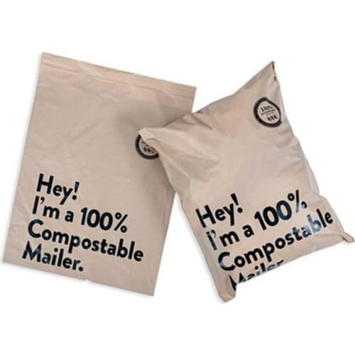 50Pcs 100% D2W Biodegradable Shipping Bag Eco-Friendly Clothing Gifts Courier Bags Self-Seal Waterproof Plant Starch Mailer Bags