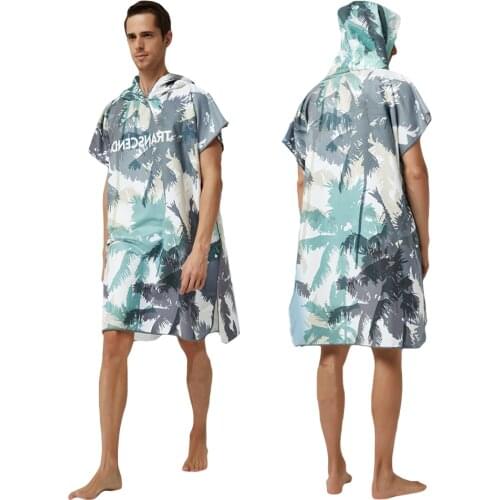 Microfiber Large Beach Towel Wetsuit Changing Robe Swimming Dry Robe Hooded Bath Towels Surf Poncho Men Women Quick Dry Bathrobe