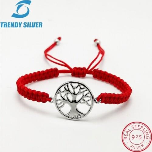 Handmade macrame thread.bracelet gift for girl woman 925 sterling silver nice quarlity shining rhodium plating.Tree