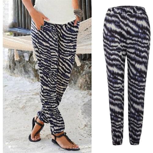 Casual Women New Pants High Waist Printing Easy Trousers Long Pants Boho Beach Pockets Pants Daily Outdoor Pants Dropshipping