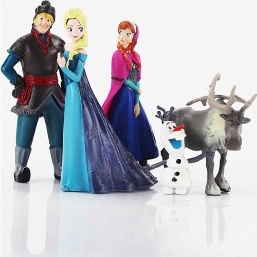 5Pcs/Lot Disney Frozen Anna Elsa Kristoff Sven Olaf PVC Action Figures Model Dolls Collection Birthday Gift Kids Toys