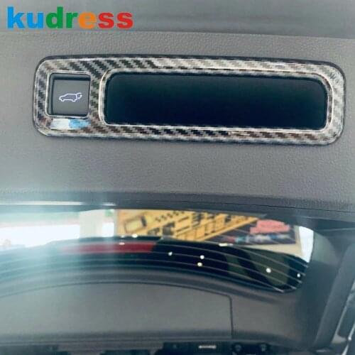 For Toyota Highlander Hybrid 2021 2022 Carbon Fiber Tail Trunk Rear Door Electric Switch Button Frame Cover Trim Car Styling