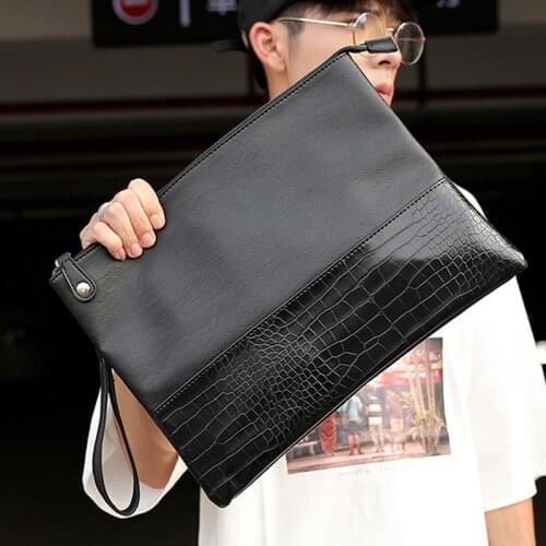 Alligator Pattern Leather Clutches Men Envelope Bag Business Fashion Clutch Male Handbag Luxury Design Clutch Men Shoulder Bags