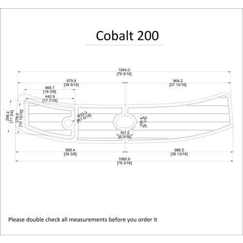 Cobalt 200 Swim Platform Pad 1/4" 6mm Boat EVA Teak Decking