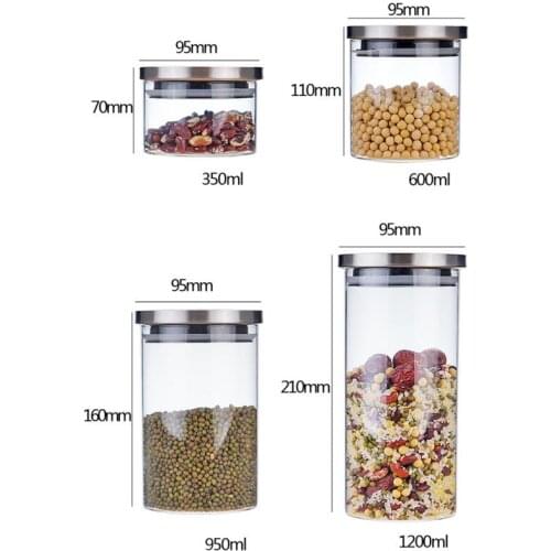 Creative Kitchen Storage Bottles For Bulk Products Jars With Lid Spices Sugar Tea Coffee Glass Container Receive Organizer Cans