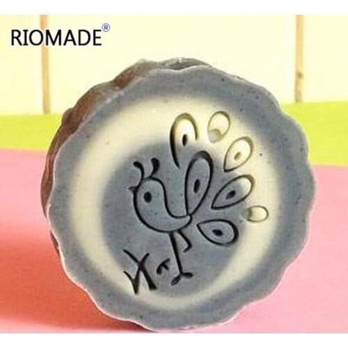 Creative Peacock Pattern Handmade Soap Stamp Transparent Natural Cartoon Animal Series Organic Glass Soap Seal With Handle Seal