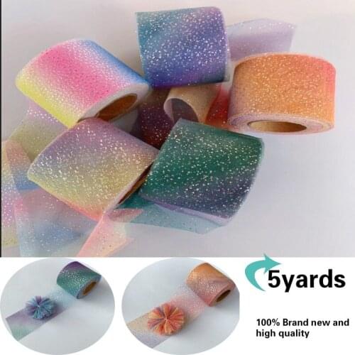 Handicrafts multi mix gradient rainbow satin ribbon DIY sewing accessories gift wrapping ribbon Christmas wedding decoration