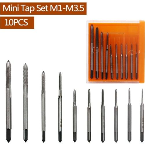 M1 M1.2 M1.4 M1.6 M1.7 M1.8 M2 M 2.5 M 3 M3.5 10pcs/set Hand Tap Thread Wire Tapping/Threading/Taps/Attack Hand Tools