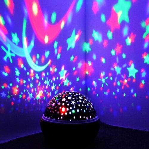 Night light romantic rotating sky starry sky projection lamp USB baby sleeping light home children bedroom decoration