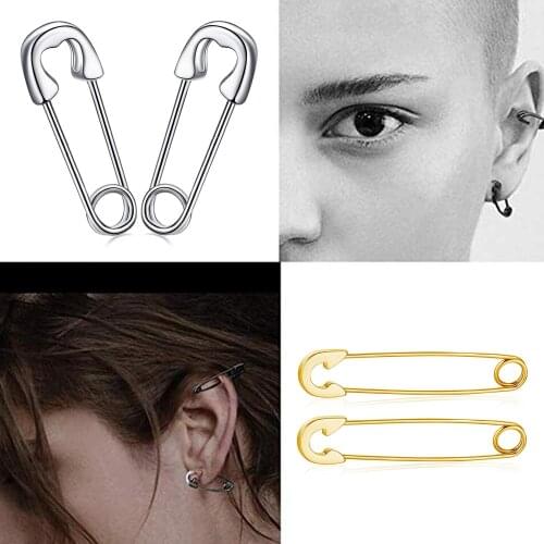 New High Quality Stainless Steel Safety Pins Cartilage Brooch Badge Ear Stud Sewing Jewelry Findings For Women