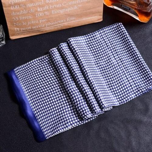 New Vintage 100% Silk Scarf Men Fashion paisley Flowers Pattern Print Double Layer dot Pure Silk Satin Neckerchiefs 40color#4054