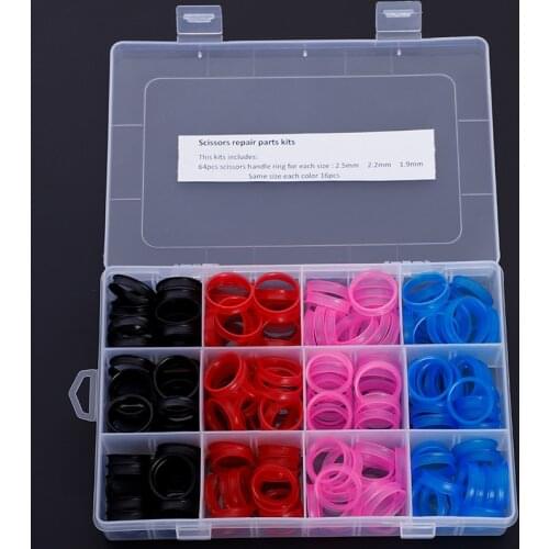 Hair Scissors Finger Rings Inserts Haircutting Styling Scissor Accessories Salon Scissor Tools Parts 3sizes 192pcs/box