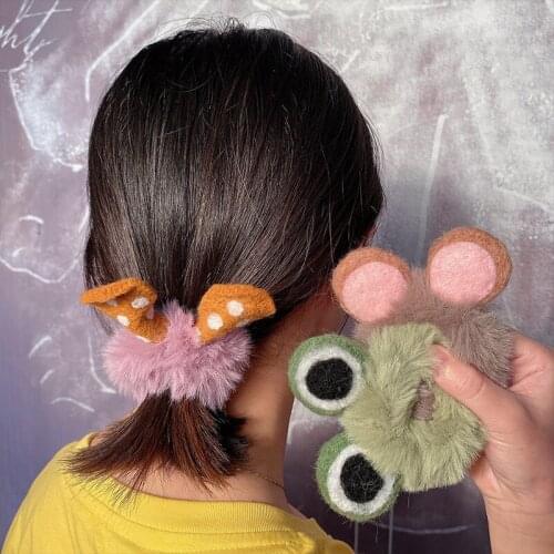 Korean Style Carton Animals Velvet Lovely Hair Band Hot Selling Fashion Hair Rope Hair Accessories Women Girl Kids Gifts