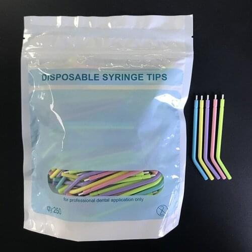 250 pcs/lot Disposable Air-Water Syringe Tips plastic Three Ways Syringe Tips Water Air syringe Head Nozzles for washing drying