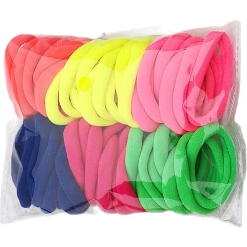 Wholesale 50 Pcs Hair Bands Scrunchies Ponytail Holders Rubber Band Ties Gum Elastic For Women White Black Colorful