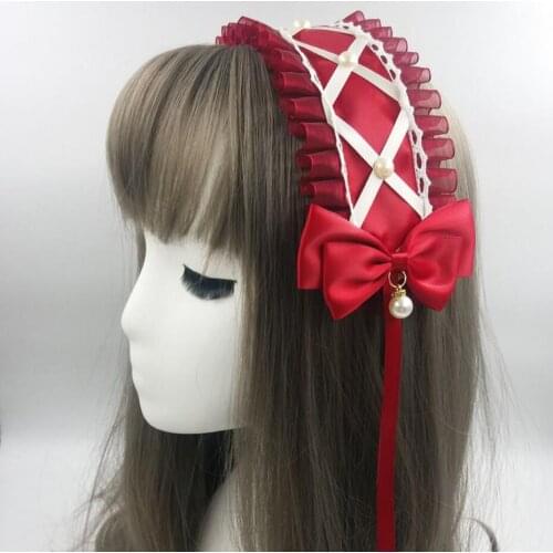 NONSAR Original Lolita Sweet Soft Girl Hairband Two-Dimensional Pastoral Style Maid Hair Accessories Headdress