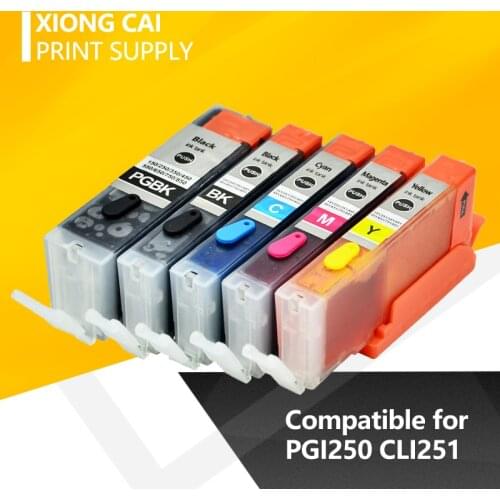 PGI 250 CLI 251 pgi 250 251 Compatible for Canon MG6320 MG7120 MG7520 IP8720 refillable full ink cartridge with chip