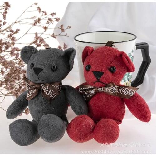 18cm deerskin velvet bear factory direct sale bag plush toy small pendant activity gift teddy bear