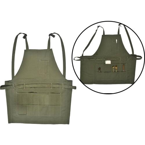 Durable Canvas Shop Apron with Pocket Painting Work Apron for Men and Women