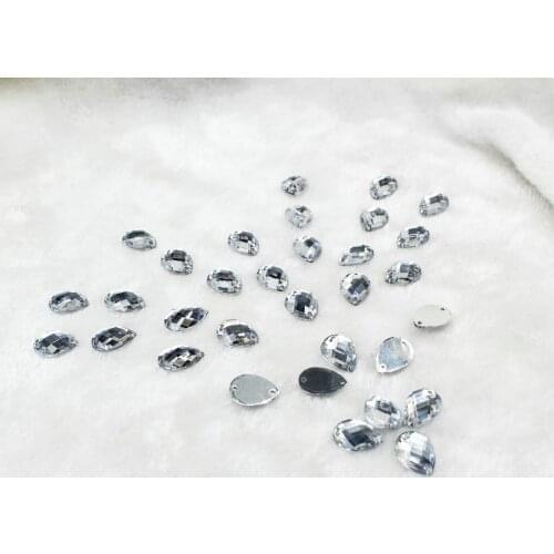 800pcs clear Acrylic Tear Drop Teardrop Loose Sew-On Rhinestones, Multi-Faceted Rhinestones, Tear Drop Rhinestone, 10mm x 14mm