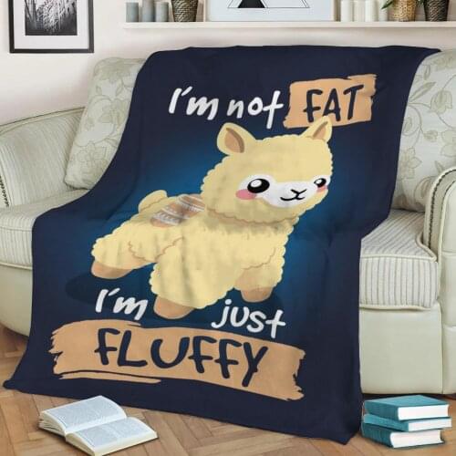 Alpaca just fluffy Flannel Throw Blanket 3D Printed Keep Warm Sofa Child Blanket Home Decor Textiles Dream Family Gift