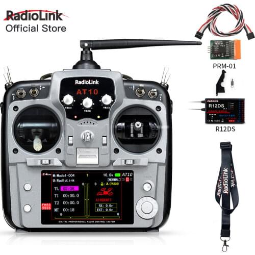 Radiolink AT10II 12 Channels RC Transmitter and Receiver R12DS 2.4G Radio Remote Controller for RC Drone Fixed Wing Airplane