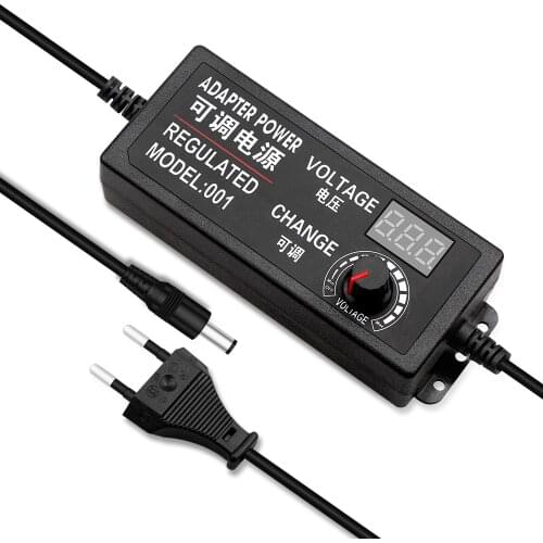 Adjustable AC to DC 3-12V 3-24V 9-24V Universal power supply with display screen voltage Regulated adapter EU/US Plug