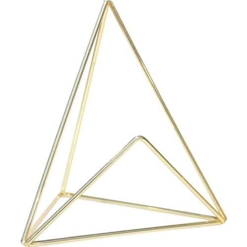 T3EE Iron Geometric Business Name Card Holder Display Stand Rack Photo Note Folder