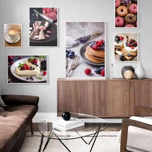 Cake Ice Cream Bread Coffee Wall Art Canvas Painting Posters And Prints Wall Pictures For Restaurant Baking Coffee Shop Decor