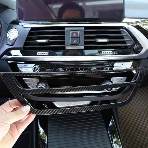 Carbon Fiber Style ABS Plastic Central Control Air Conditioning Volume Frame Trim for BMW X3 X4 G01G02 2018-19 Model Accessories