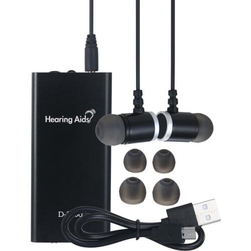 Voice Enhancer with Earphone Dual Ear Hearing Aid Adjustable Sound Amplifier USB Rechargeable Hearing Enhancement Device