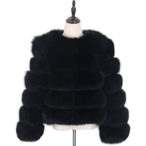 2021 Brand Annsirgra Women Winter Real Fox Fur Coat Long Sleeve Natural Fur Vests Woman Gilet Short Jacket Fashion High Quality
