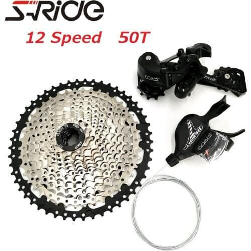 1*12 Speed Mountain Bike Derailleur 1Set Shift Lever Rear Derailleur 11-50T Cassette Freewheel MTB Bicycle Part SRIDE