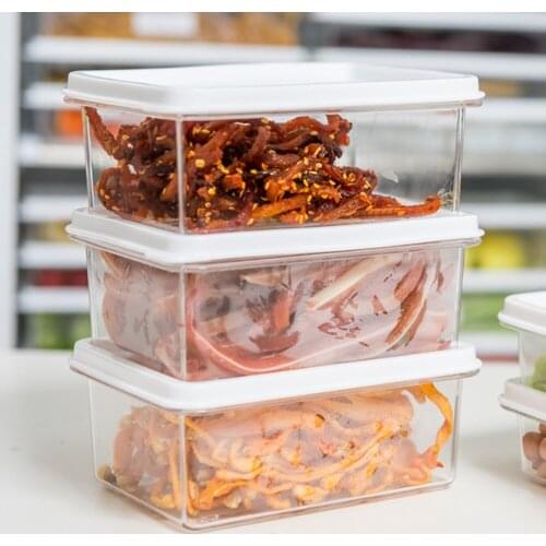 1 Pcs Transparent Storage Box Fresh Keeping Container With Lid Refrigerator Organizer For Home Kitchen Storage Tool