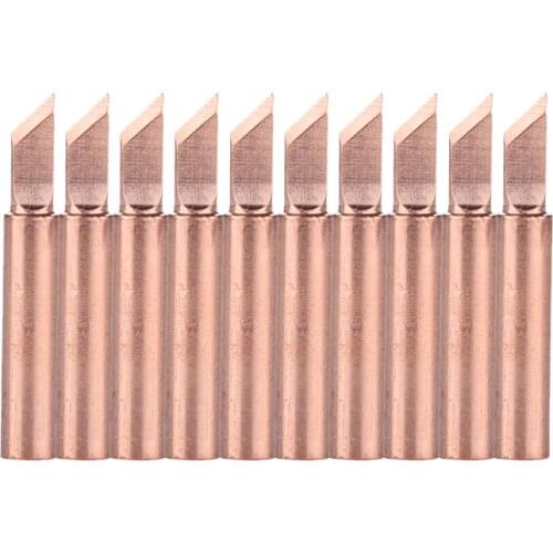 10PCS/Lot Pure Copper Lead-free Solder Iron Tip 900M-T-K Welding Head For Hakko 936 Soldering Rework Tool