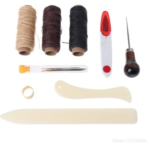 15Pcs/Set Bookbinding Kit Starter Tools Bone Folder Paper Creaser Waxed Thread Set