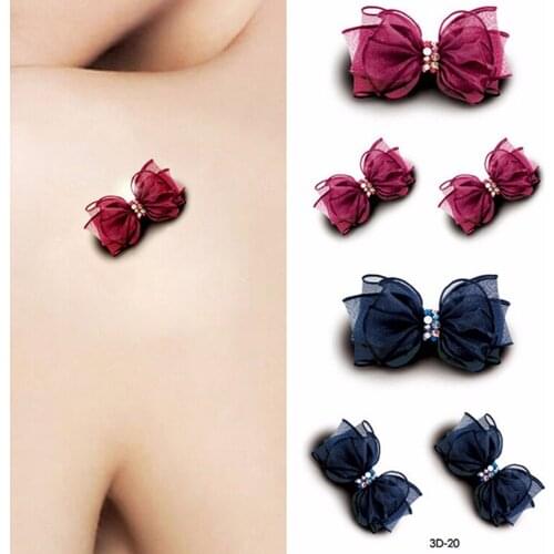 3D Bowknot Temporary Tattoo Fake Wall Sticker Waterproof Henna Tattoo Beauty Selfie Body Art Flash Tattoo Sticker