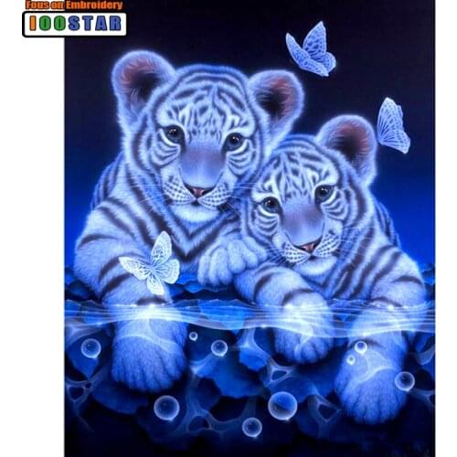 3D DIY Diamond Painting Full circular Diamond Painting Tigers & Butterfly 3D Embroidery Cross Stitch Mosaic Painting Home Decor