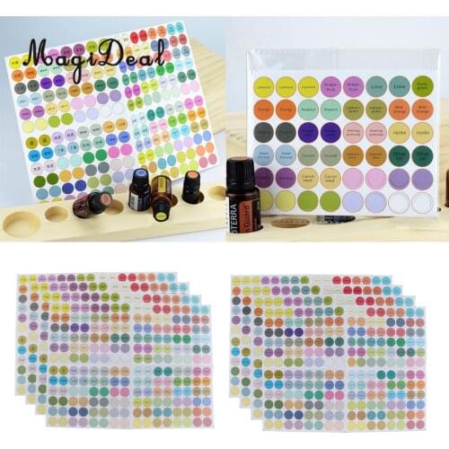 4pcs Cosmetic Essential Oil Bottle Cap Labels Aromatherapy Vial Stickers with Blank Labels