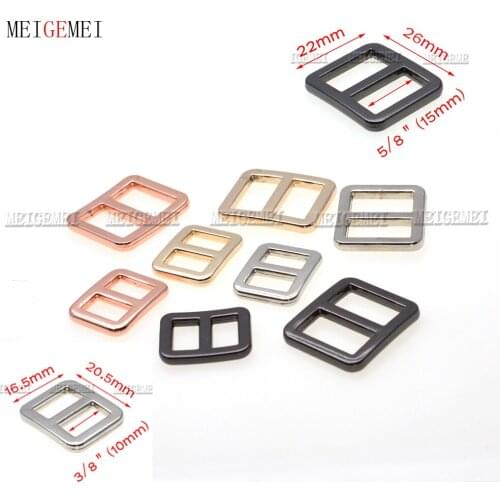 5pcs/pack 3/8" 5/8"Metal Mix Colors Curve Tri-Glide Slider Adjustable Buckle Belt buckle Strap clip Backpack accessories