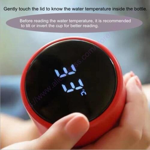 500ml Stainless Steel Travel Mug cup with Lid Smart Digital Display Insulated Vacuum Flask Water Bottle Keep Cold & Hot